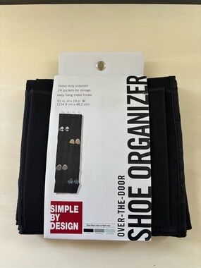 Over the door shoe organizer by simple by design, heavy duty polyester, New